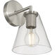 Katie 1 Light 6.25 inch Brushed Steel Wall Sconce Wall Light