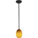 Brandy FireBird LED 6 inch Oil Rubbed Bronze Pendant Ceiling Light in Amber Firebird