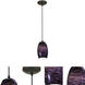 Chianti 1 Light 5 inch Oil Rubbed Bronze Pendant Ceiling Light in Purple Swirl
