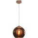 Glow 1 Light 10 inch Brushed Copper Pendant Ceiling Light