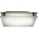 Vision 2 Light 16 inch Brushed Steel Flush Mount Ceiling Light in Incandescent