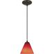 Martini LED 7 inch Oil Rubbed Bronze Pendant Ceiling Light in Red
