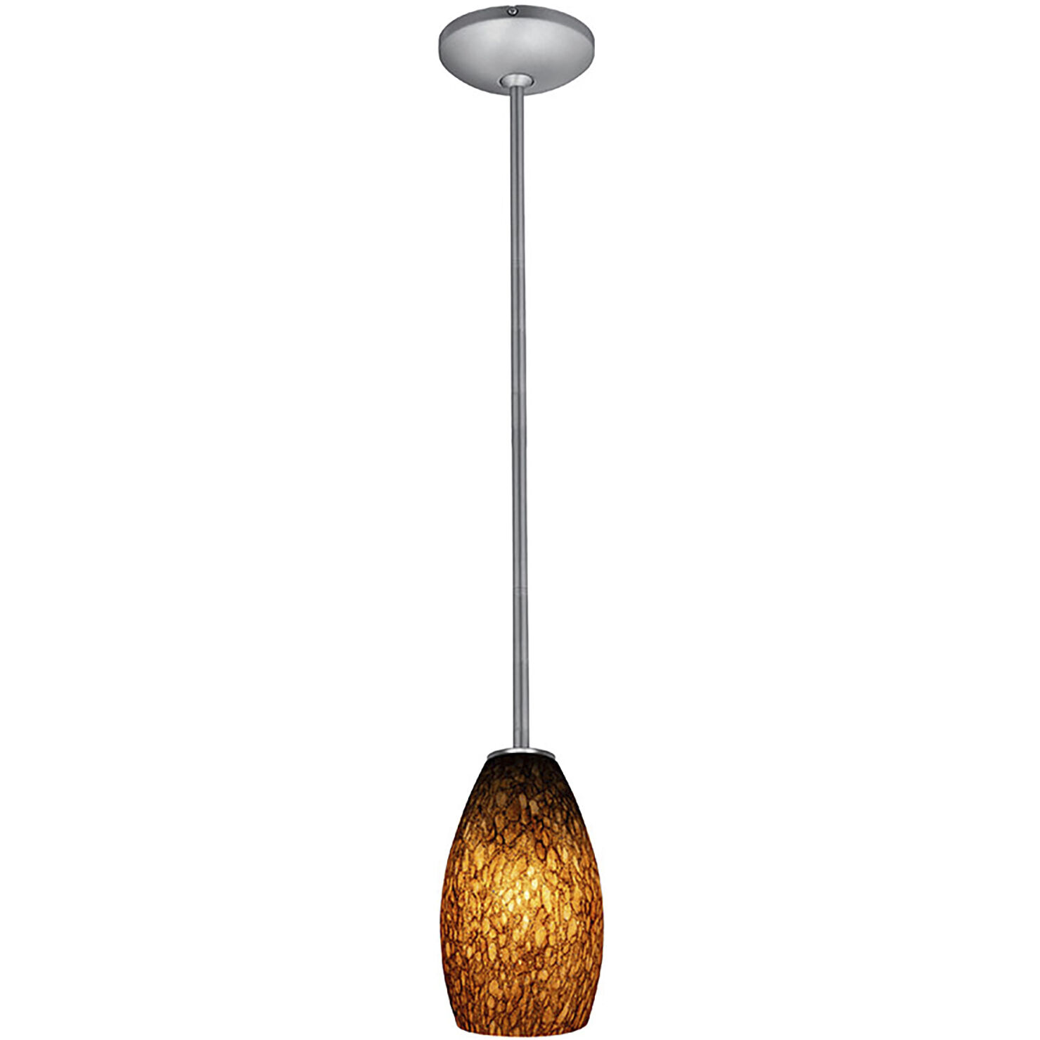 Champagne 1 Light 5 inch Brushed Steel Pendant Ceiling Light in Brown Stone