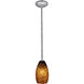Champagne 1 Light 5 inch Brushed Steel Pendant Ceiling Light in Brown Stone