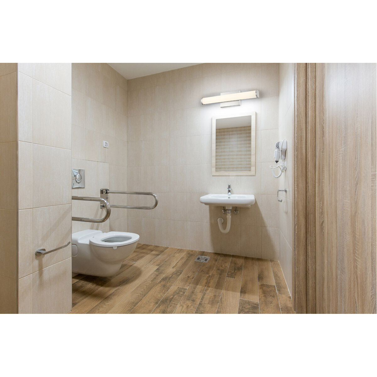 Arc LED 18 inch Brushed Steel Vanity Light Wall Light