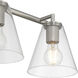 Katie 3 Light 24 inch Brushed Steel Vanity/Bath Bar Wall Light