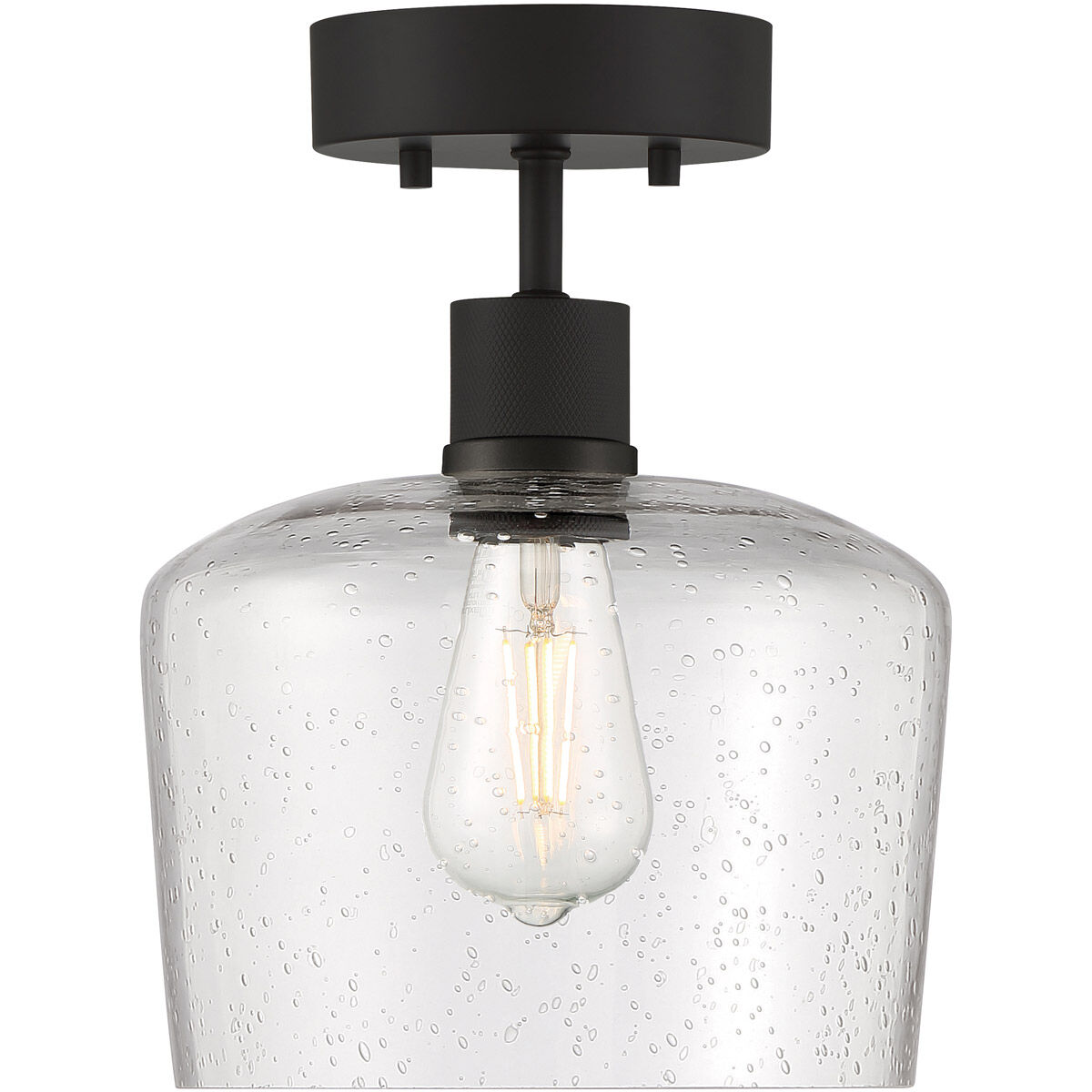 Port Nine LED 9 inch Matte Black Semi-Flush Ceiling Light