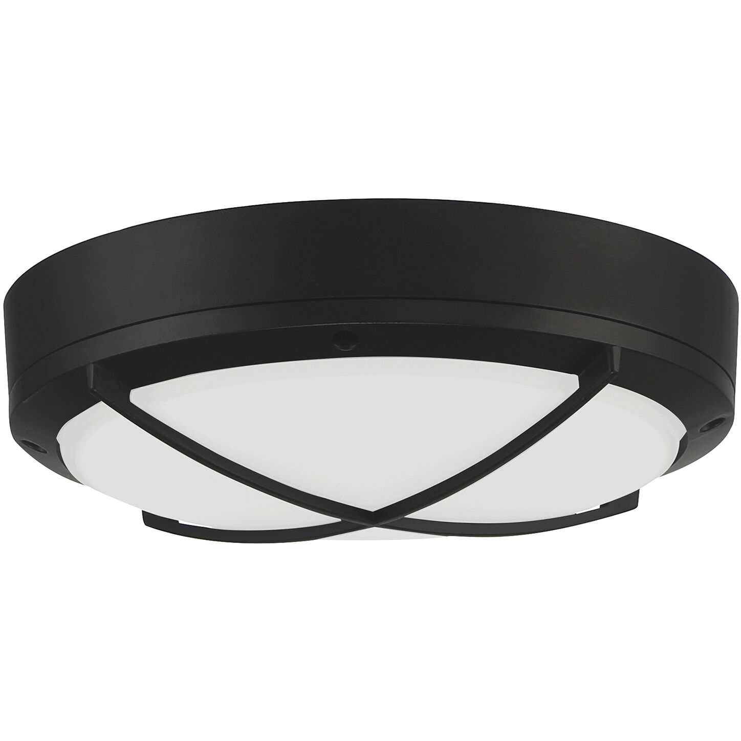 Meridian LED 11 inch Matte Black and Frosted Outdoor Flush Mount