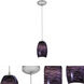 Chianti 1 Light 5 inch Brushed Steel Pendant Ceiling Light in Purple Swirl