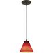 Martini LED 7 inch Oil Rubbed Bronze Pendant Ceiling Light in Red