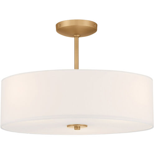 Mid Town LED 18 inch Antique Brushed Brass Pendant / Semi-Flush Ceiling Light