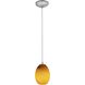 Brandy FireBird LED 6 inch Brushed Steel Pendant Ceiling Light in Amber Firebird