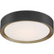 Malaga LED 15.75 inch Matte Black and White Flush Mount Ceiling Light