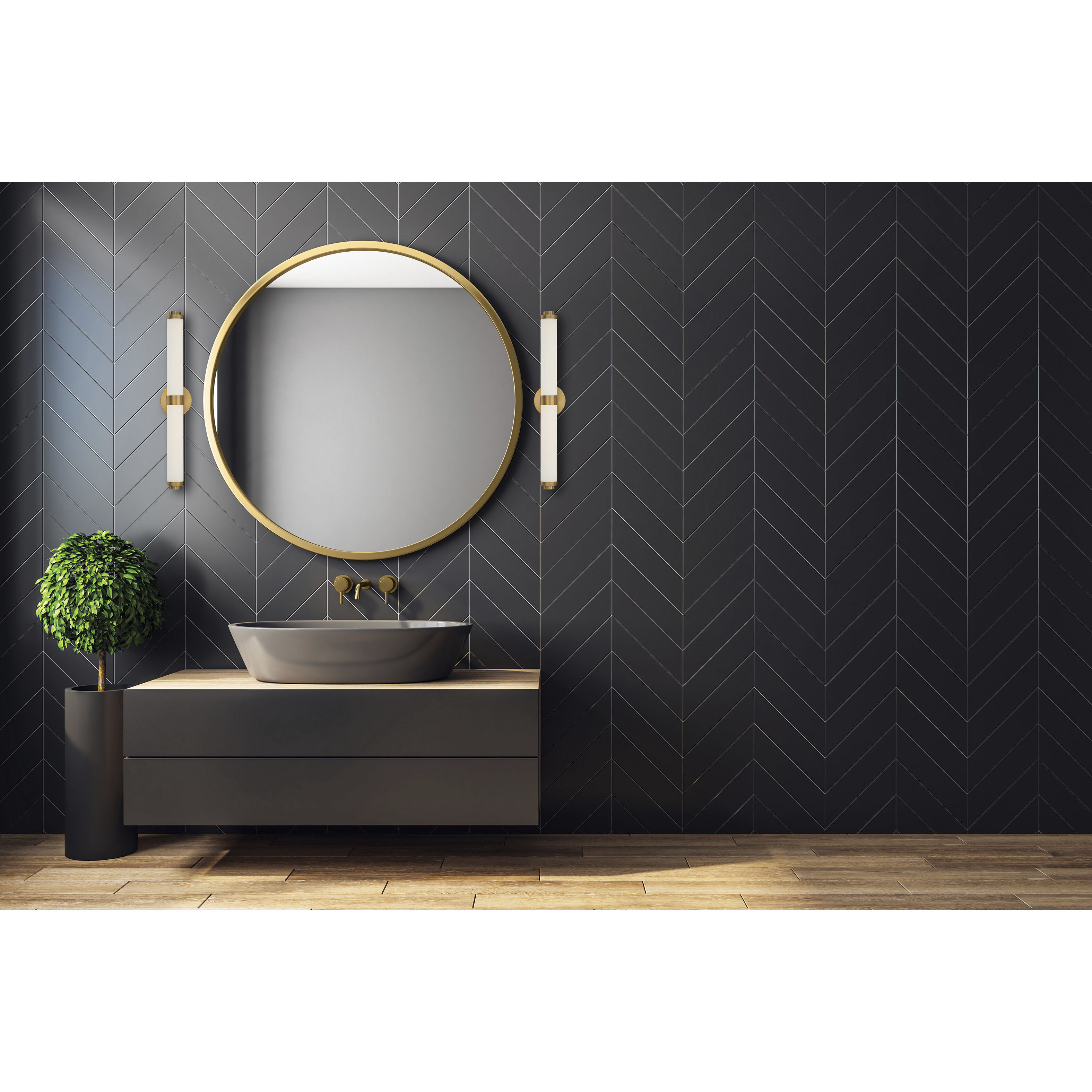 Aqua LED 25 inch Brushed Gold Vanity Light Wall Light