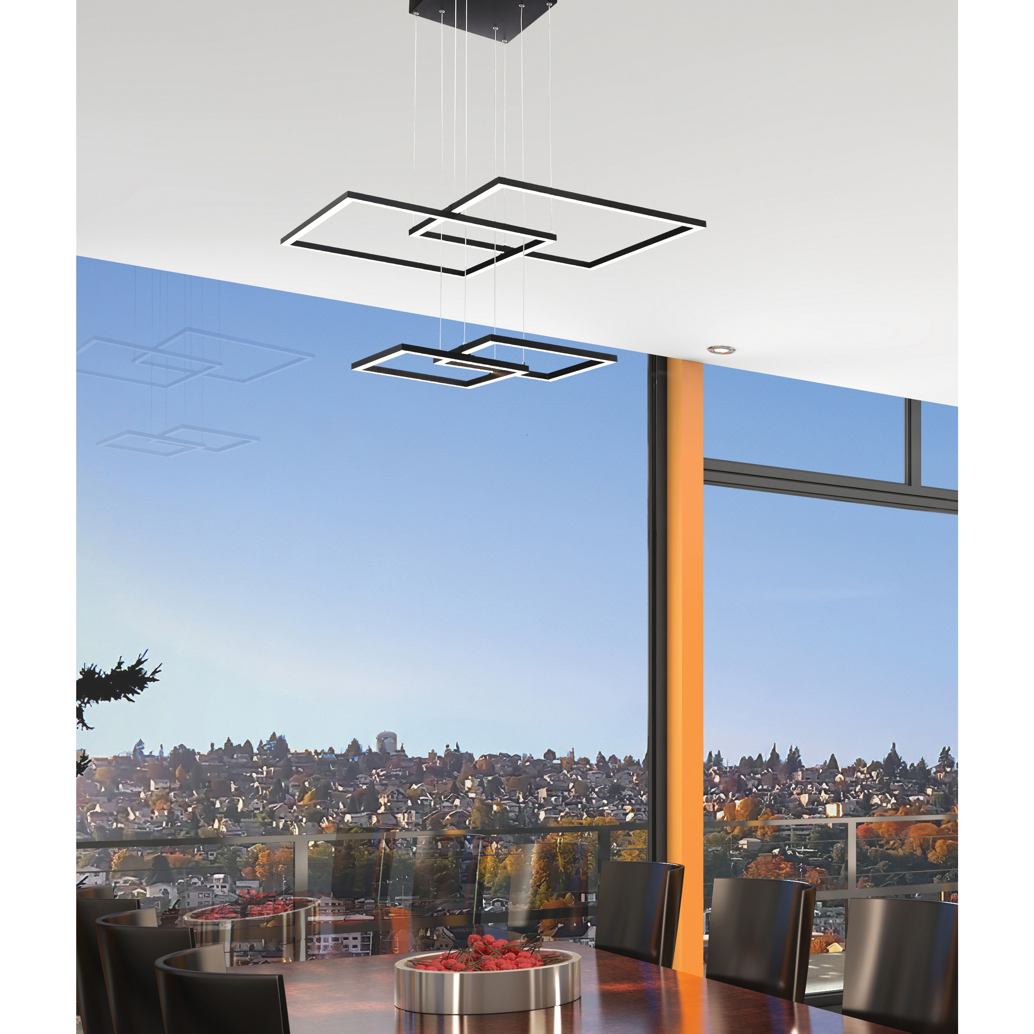 Squared LED 31 inch Black Pendant Ceiling Light