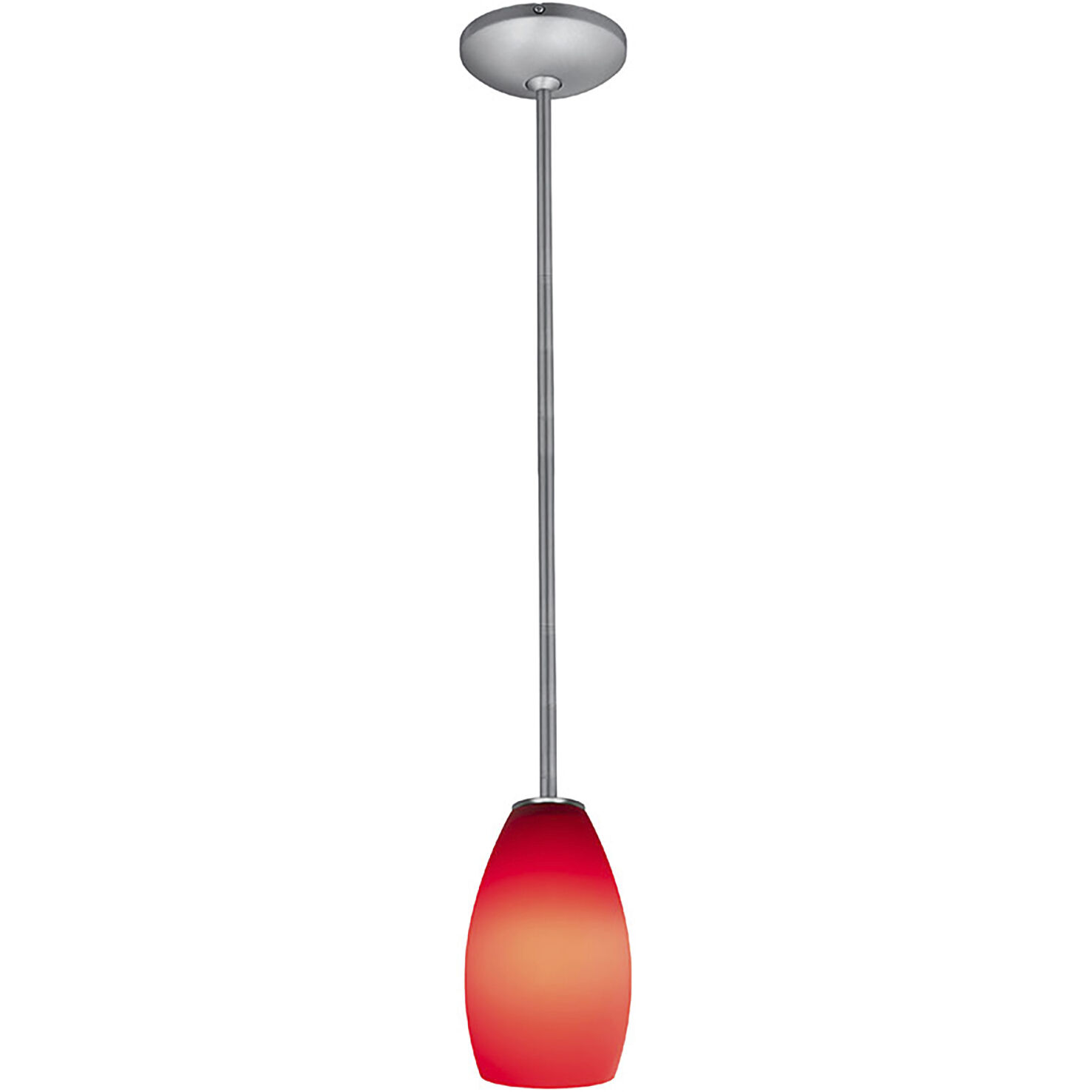 Champagne LED 5 inch Brushed Steel Pendant Ceiling Light in Red