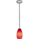 Champagne LED 5 inch Brushed Steel Pendant Ceiling Light in Red