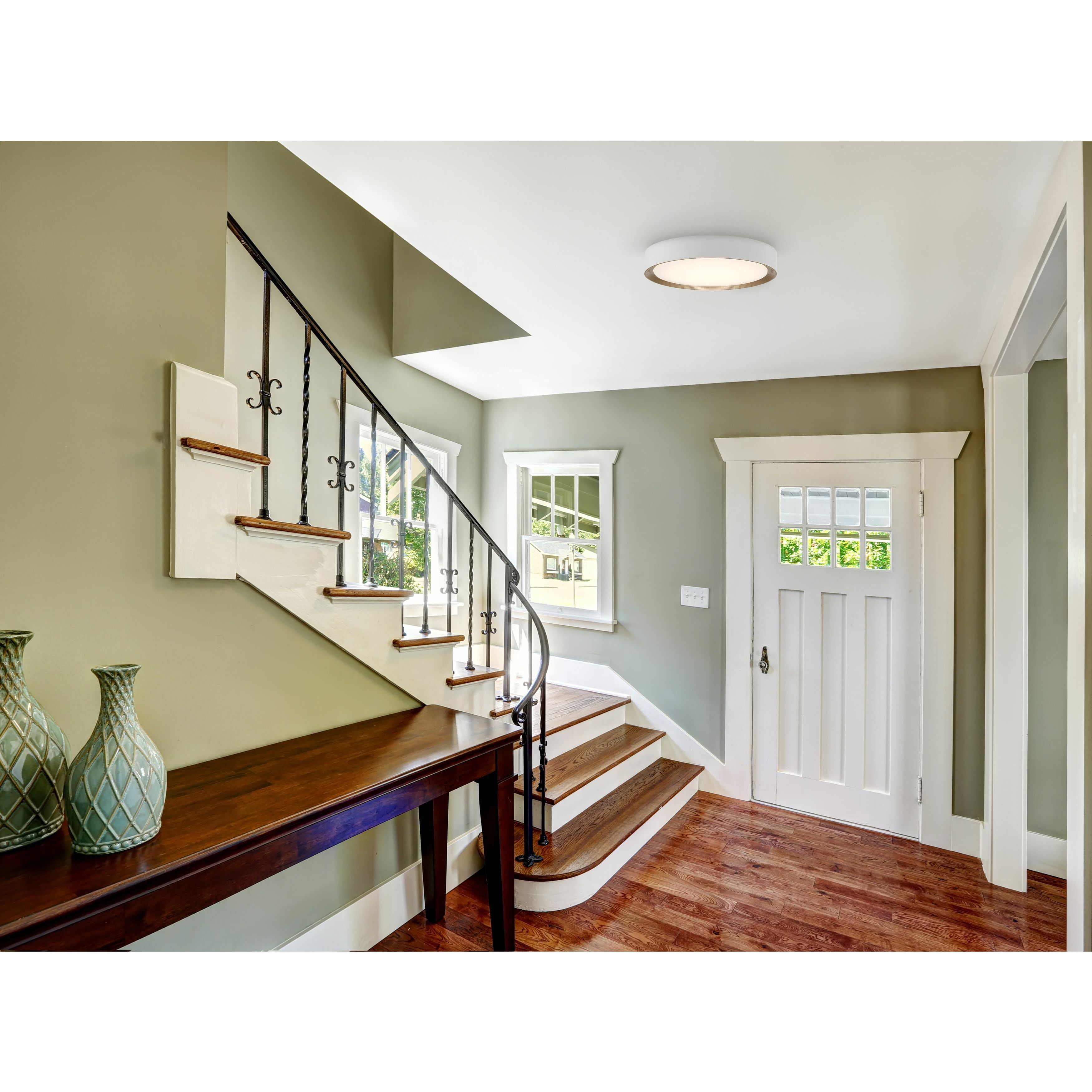 Malaga LED 15.75 inch Matte White and White Flush Mount Ceiling Light