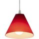 Martini LED 7 inch Brushed Steel Pendant Ceiling Light in Red
