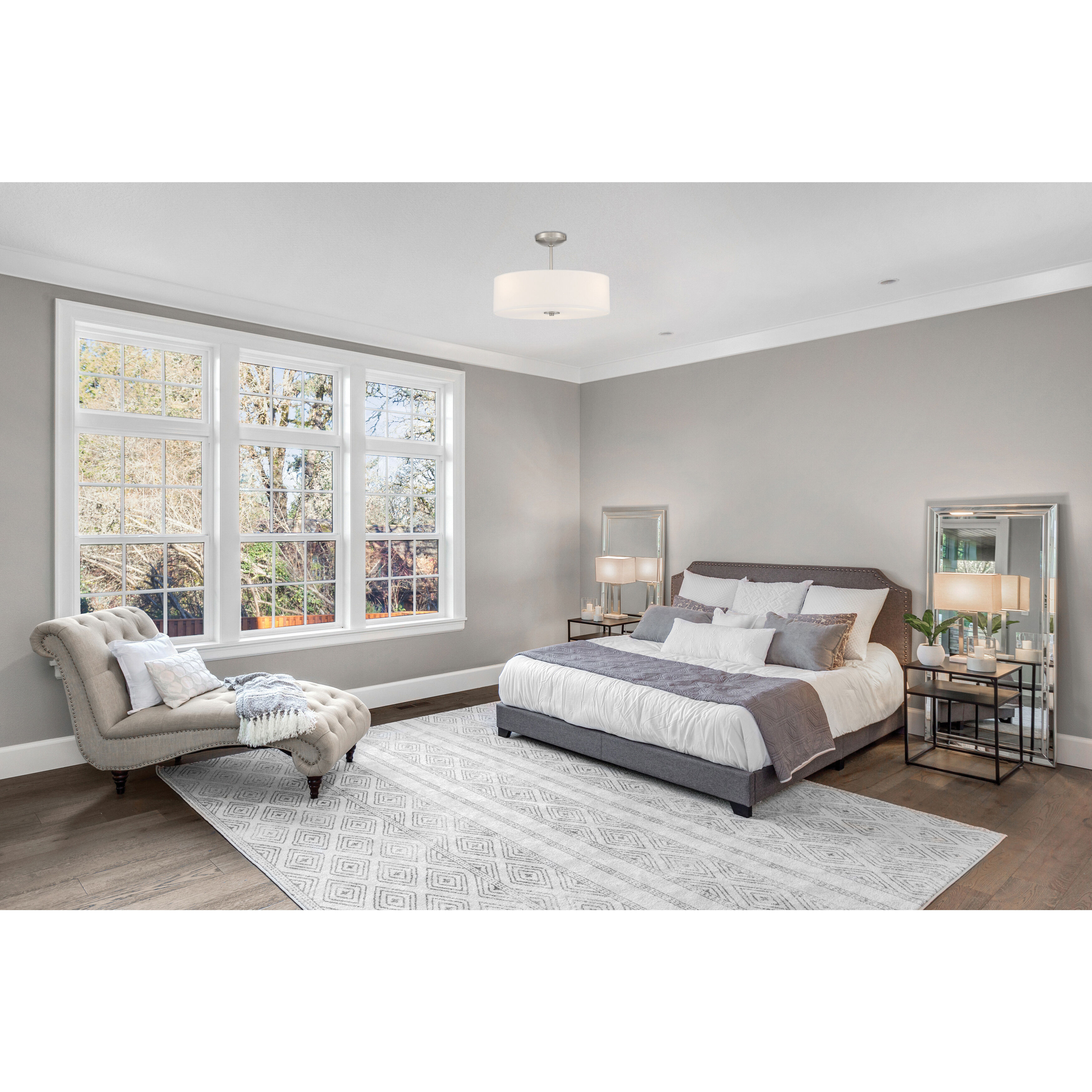 Mid Town LED 18 inch Brushed Steel Pendant Ceiling Light