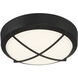 Meridian LED 11 inch Matte Black and Frosted Outdoor Flush Mount