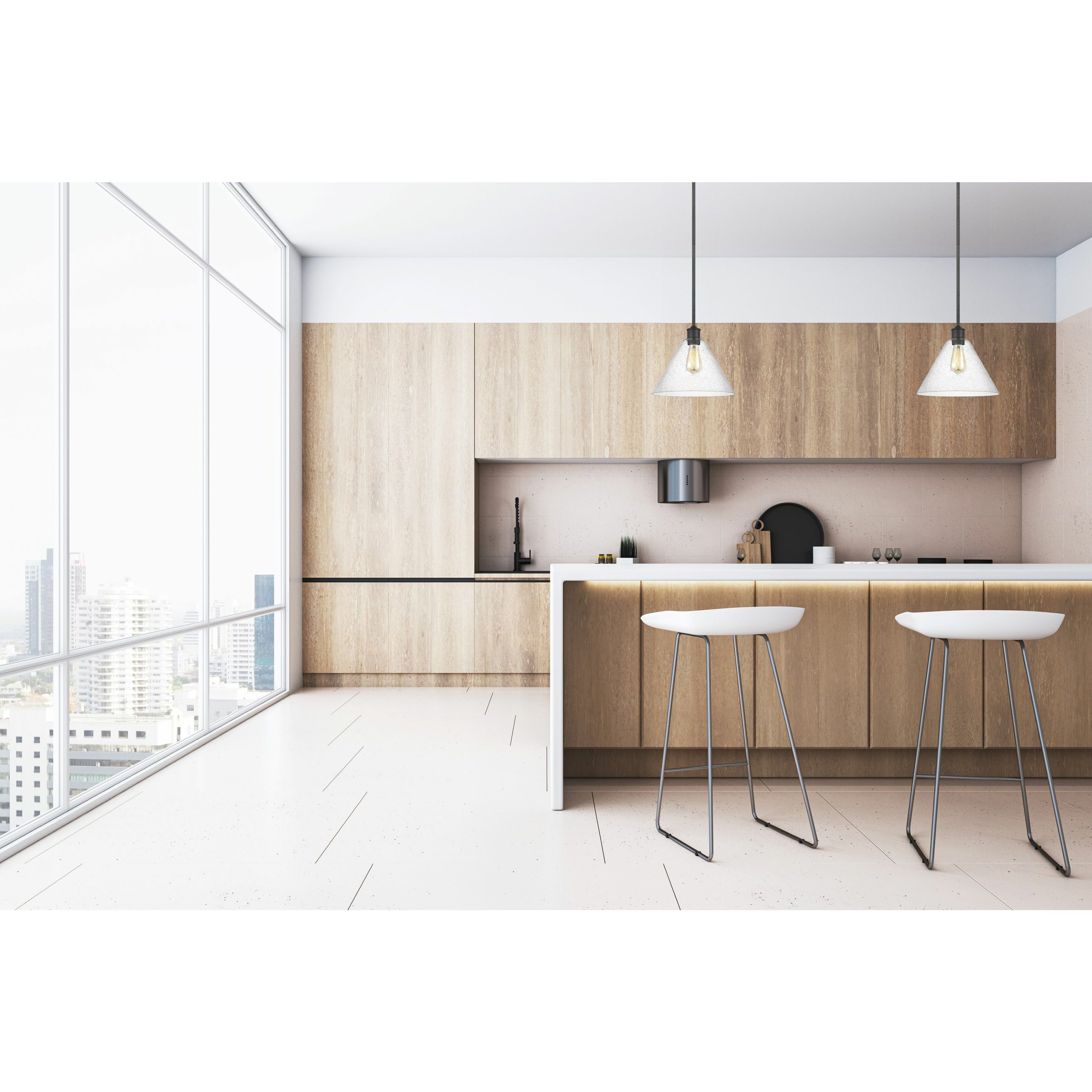 Port Nine LED 8 inch Antique Brushed Brass Pendant Ceiling Light