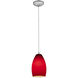 Champagne 1 Light 5 inch Brushed Steel Pendant Ceiling Light in Red