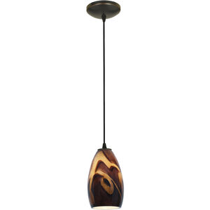 Champagne LED 5 inch Oil Rubbed Bronze Pendant Ceiling Light in Inca