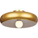 Bistro LED 15.75 inch Gold and White Semi-Flush Ceiling Light