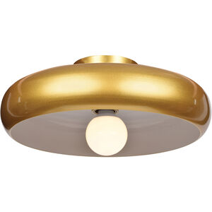 Bistro LED 16 inch Gold and White Semi-Flush Ceiling Light