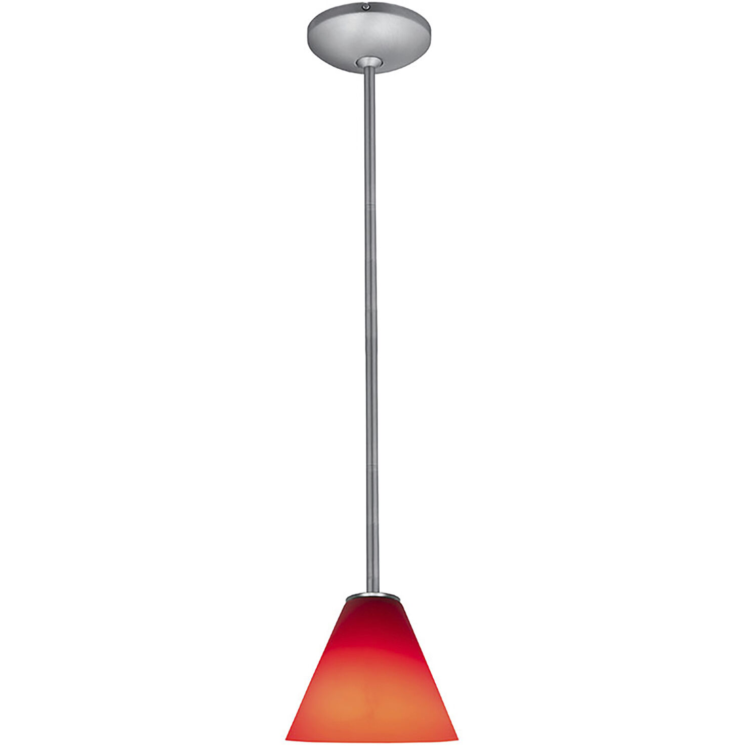 Martini 1 Light 7.25 inch Brushed Steel Pendant Ceiling Light in Red