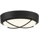 Meridian LED 11 inch Matte Black and Frosted Outdoor Flush Mount