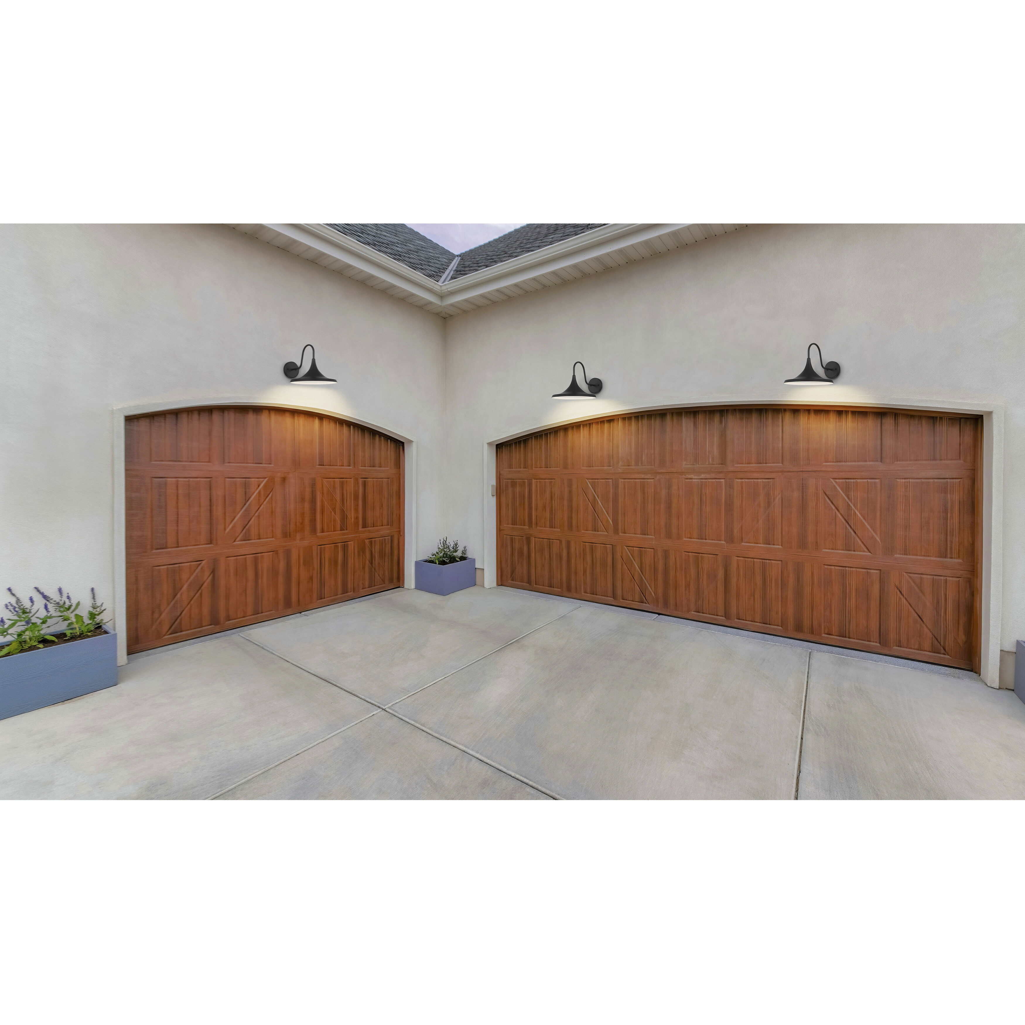 Pella LED 10.5 inch Black and White Outdoor Wall Mount