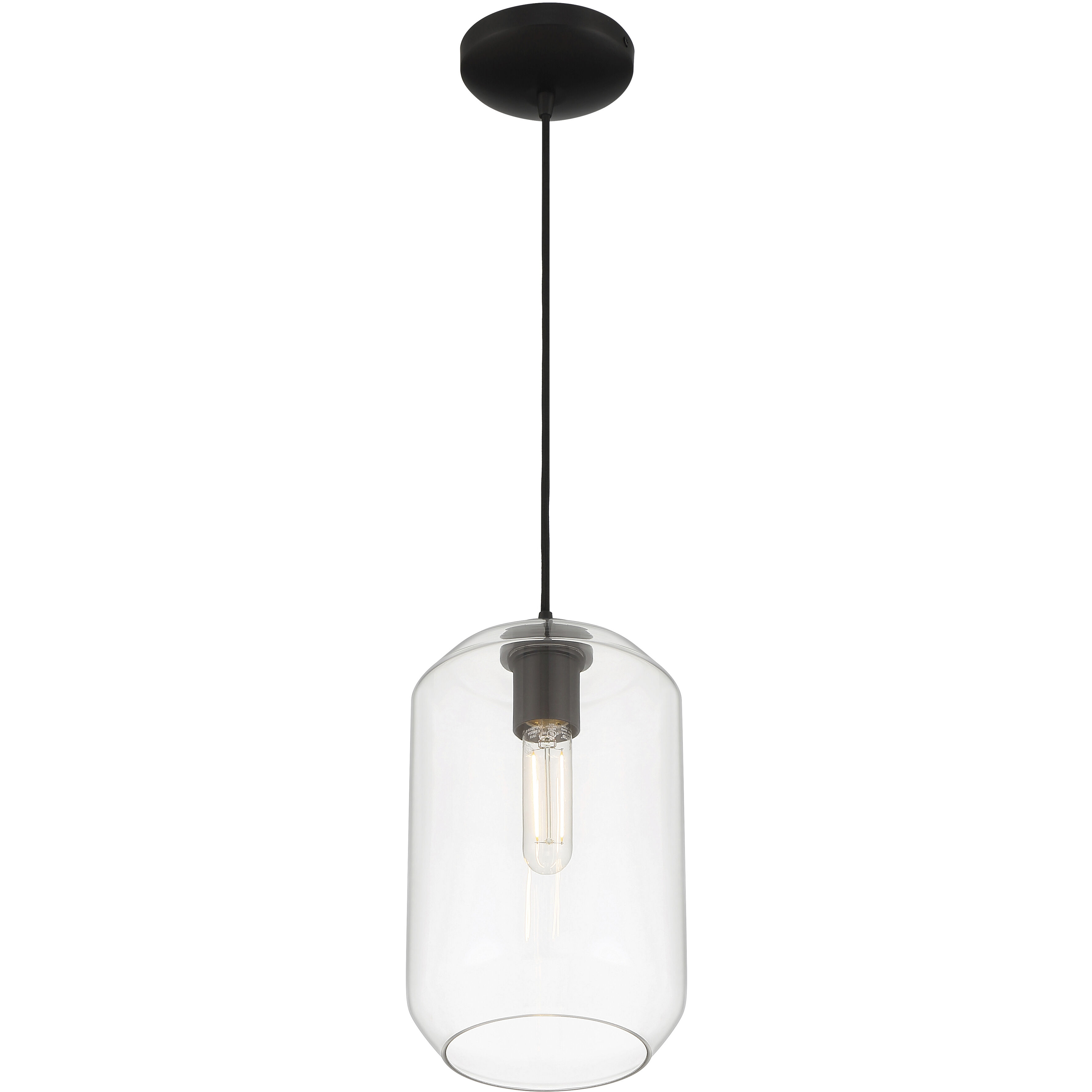 Clarity 7 inch Black Pendant Ceiling Light