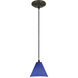 Martini 1 Light 7.25 inch Oil Rubbed Bronze Pendant Ceiling Light in Cobalt