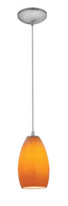 Champagne 1 Light 5 inch Brushed Steel Pendant Ceiling Light in Maya, Cord