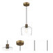 Port Nine LED 9 inch Antique Brushed Brass Pendant Ceiling Light