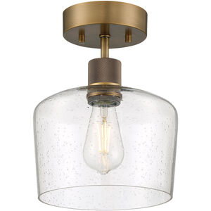 Port Nine LED 9 inch Antique Brushed Brass Semi-Flush Ceiling Light