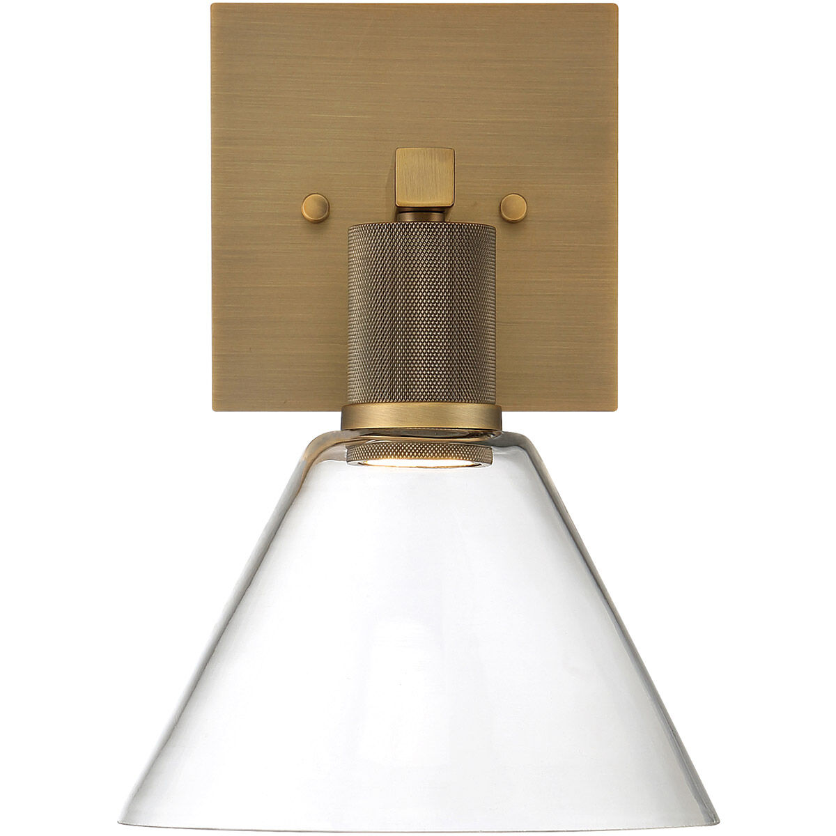 Port Nine LED 8 inch Antique Brushed Brass Wall Sconce Wall Light in Clear