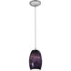 Chianti 1 Light 5 inch Brushed Steel Pendant Ceiling Light in Purple Swirl, Cord