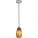Champagne LED 5 inch Brushed Steel Pendant Ceiling Light in Brown Stone