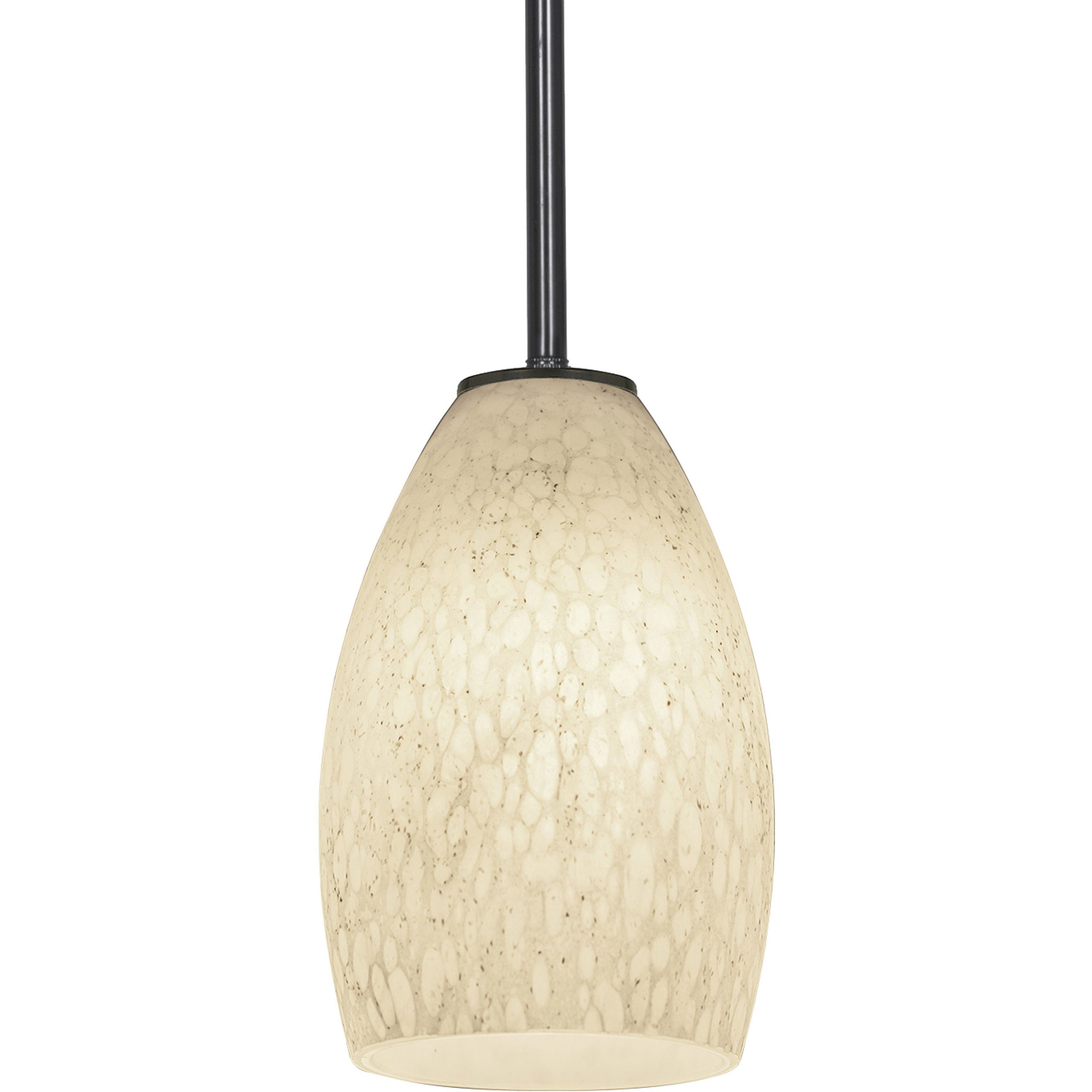 Champagne LED 5 inch Oil Rubbed Bronze Pendant Ceiling Light in White Stone