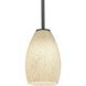 Champagne LED 5 inch Oil Rubbed Bronze Pendant Ceiling Light in White Stone