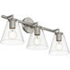 Katie 3 Light 24 inch Brushed Steel Vanity/Bath Bar Wall Light