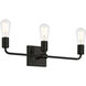 Virgin 3 Light 20 inch Matte Black Vanity/Bath Bar Wall Light