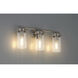 Lily 3 Light 20 inch Brushed Steel Vanity/Bath Bar Wall Light