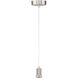 Port Nine LED 9 inch Brushed Steel Pendant Ceiling Light in Seeded