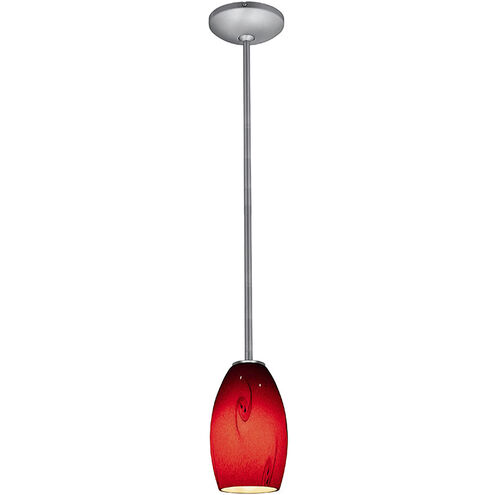 Merlot 1 Light 3.5 inch Brushed Steel Pendant Ceiling Light