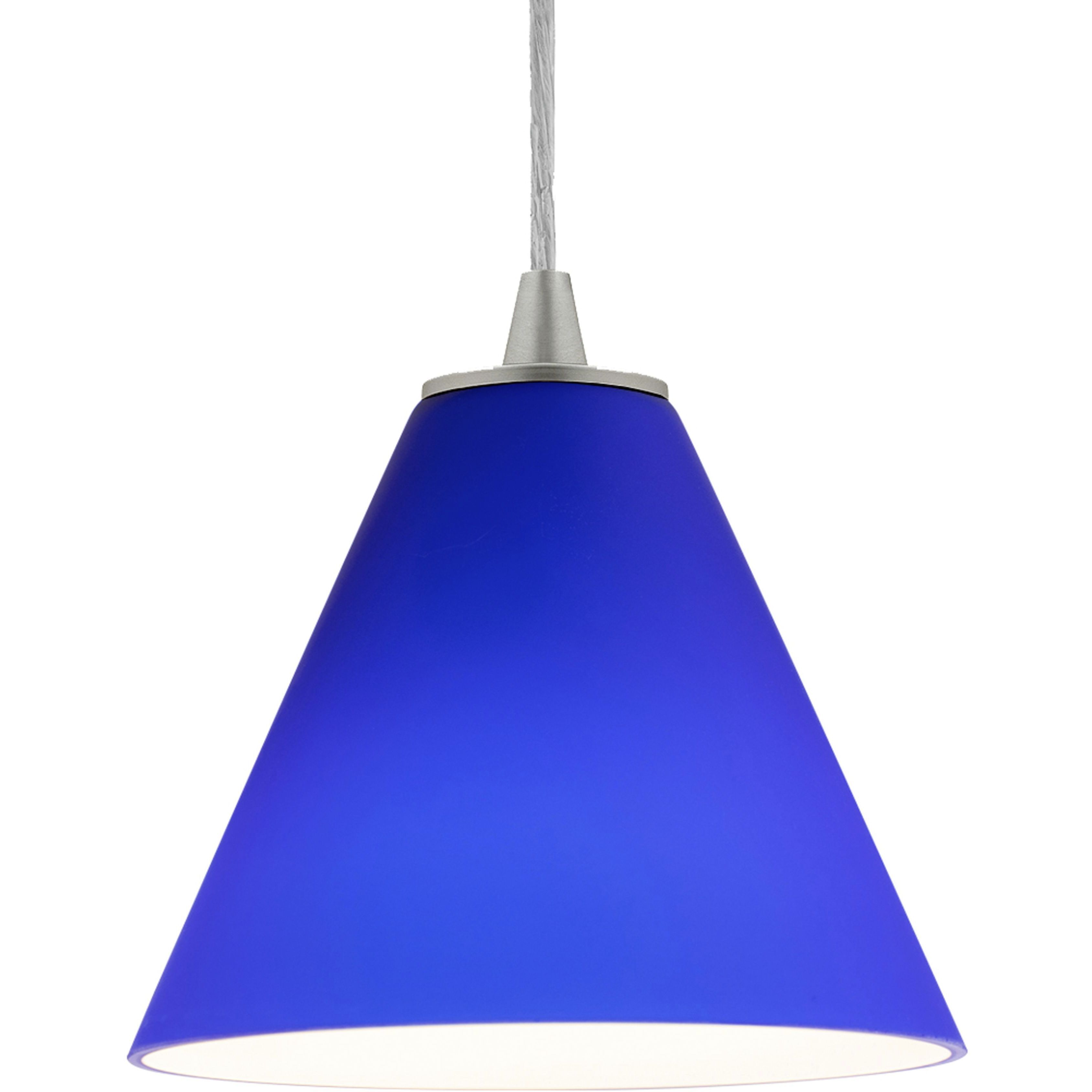 Martini LED 7 inch Brushed Steel Pendant Ceiling Light in Cobalt