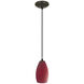 Champagne LED 5 inch Oil Rubbed Bronze Pendant Ceiling Light in Red